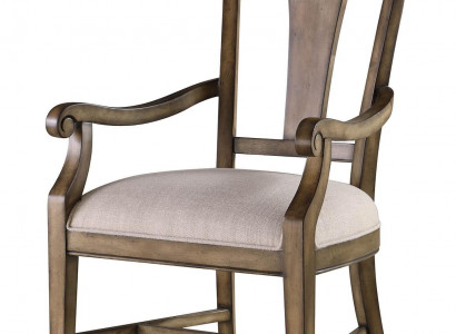 Chair Brown Design Living Room Dining Room Wooden Chairs Upholstered with Armrest New